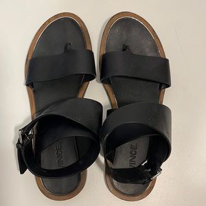 Vince Camuto Black Strappy Sandal, Size 8